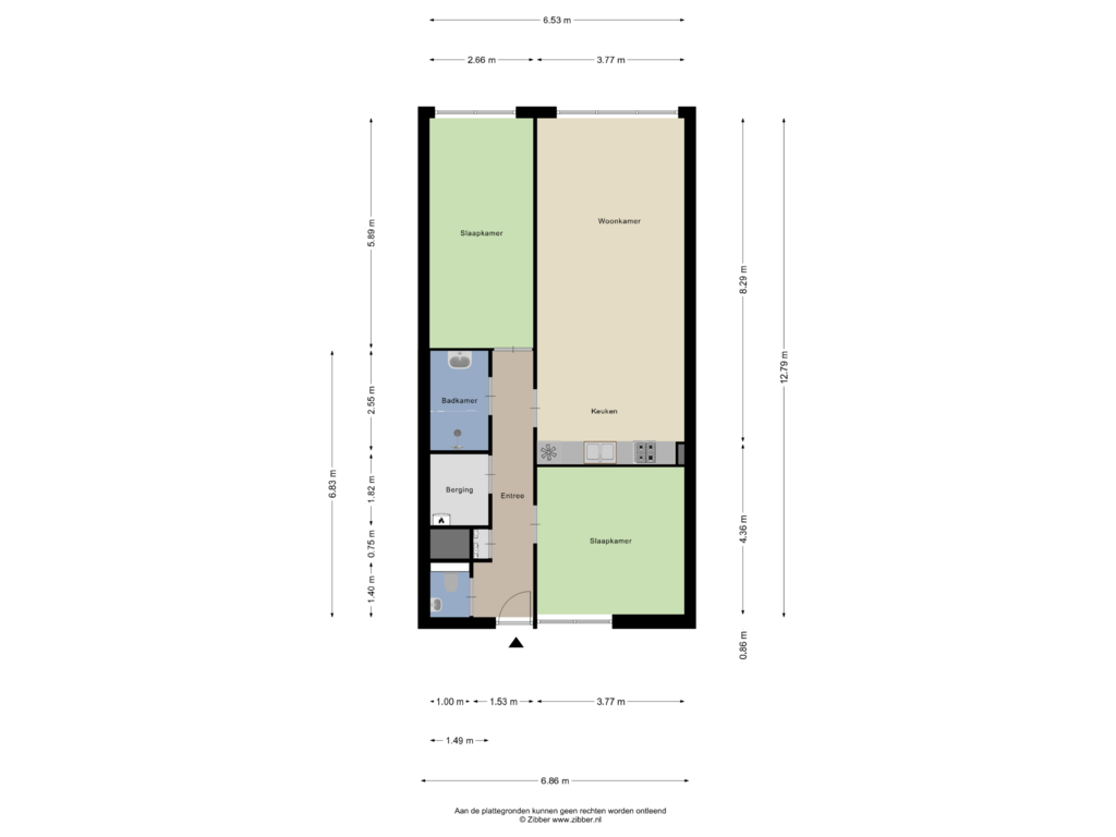 View floorplan of Appartement of Rumpenerstraat 143-HS15