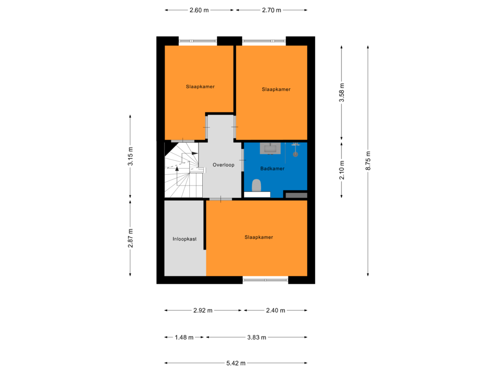 Bekijk plattegrond van Eerste Verdieping van Berkendreef 11-B