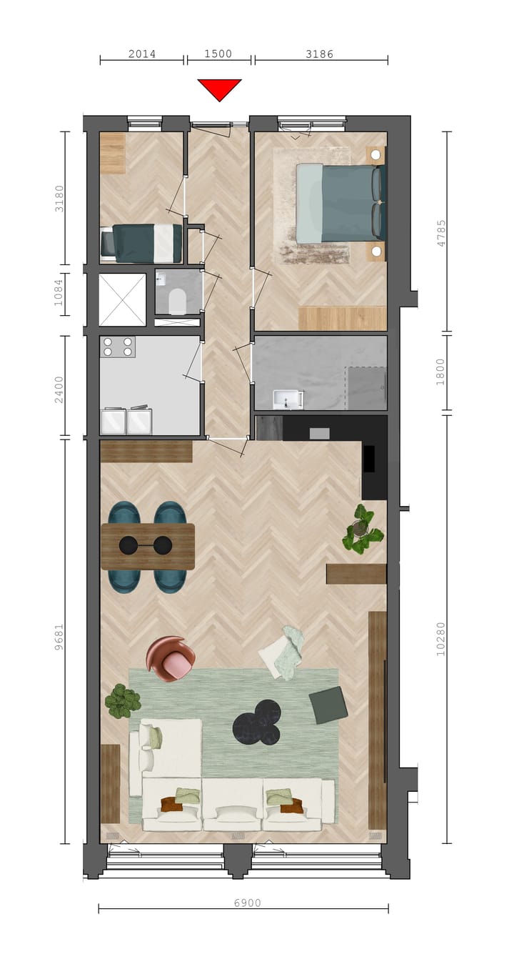 Foto 2 van Vaart ZZ 40c begane grond (bouwnummer 2)