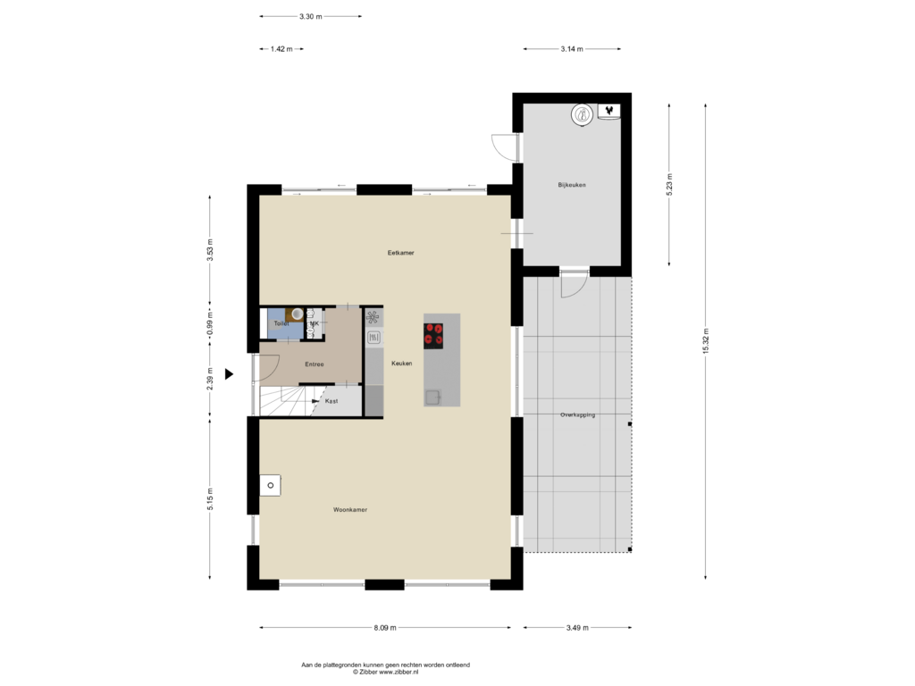 View floorplan of Begane Grond of Sluisweg 8-H