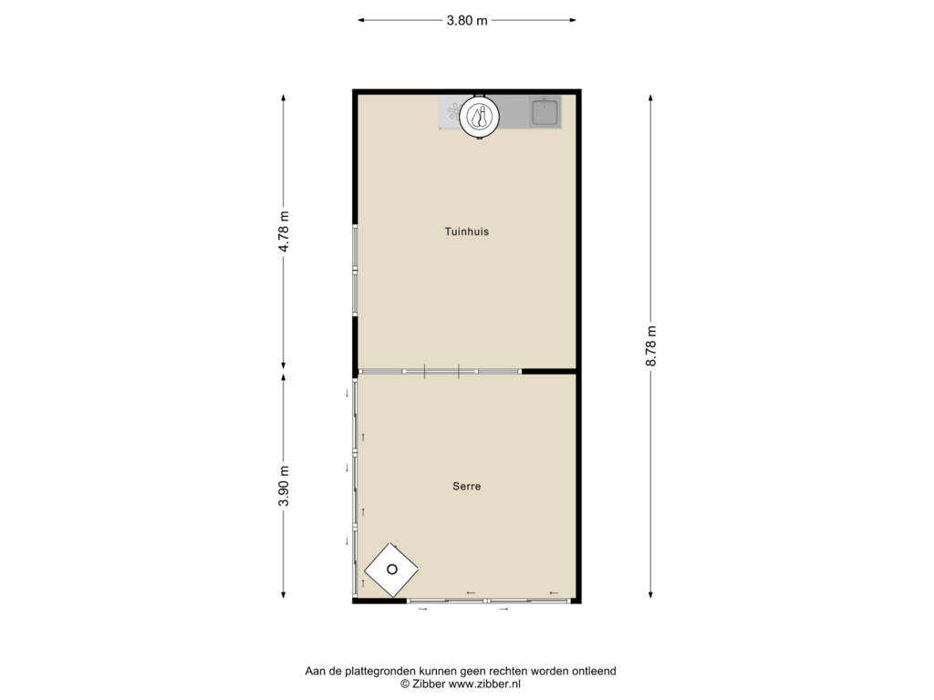 View floorplan of Tuinhuis of Sluisweg 8-H