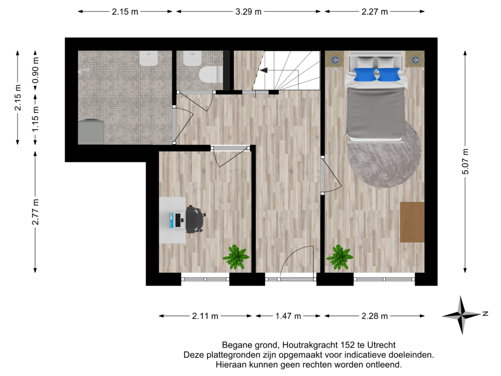 View floorplan of Begane grond of Houtrakgracht 152