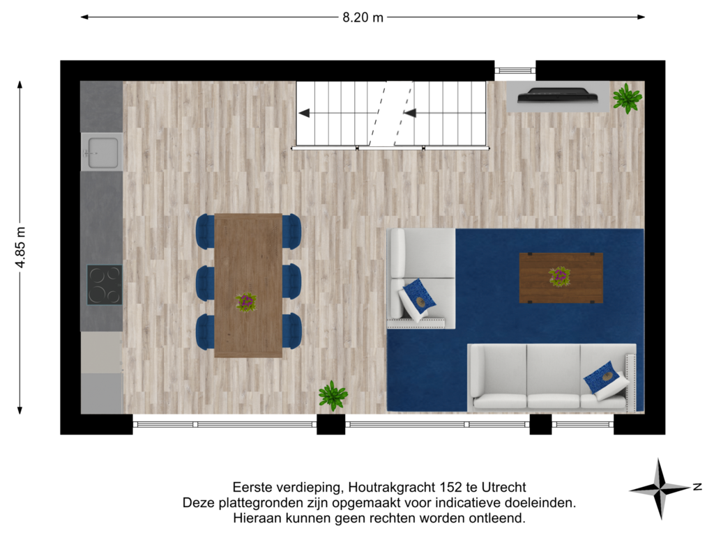 View floorplan of Eerste verdieping of Houtrakgracht 152