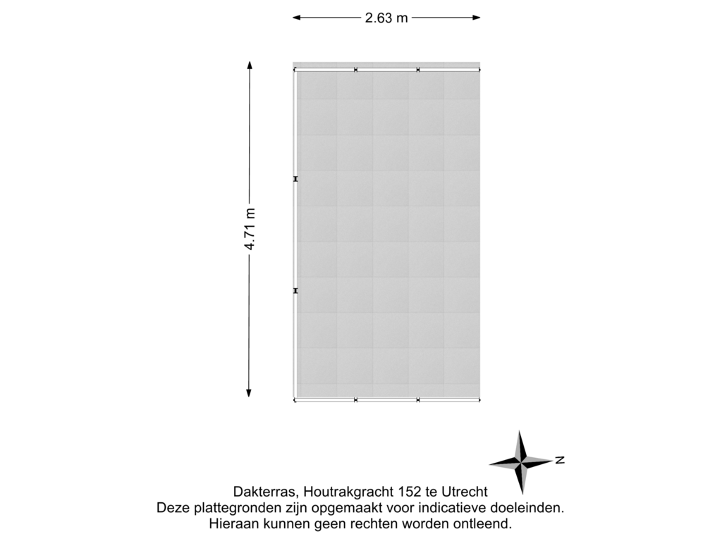 View floorplan of Dakterras of Houtrakgracht 152