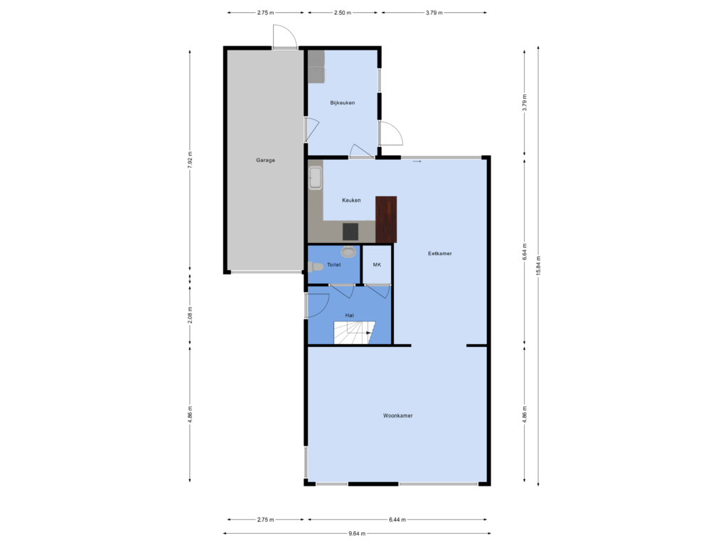 Bekijk plattegrond van Begane grond van Bosboomplantsoen 4