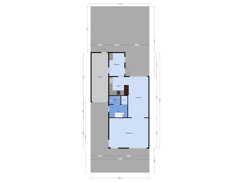 Bekijk plattegrond van Begane grond en tuin (copy) van Bosboomplantsoen 4