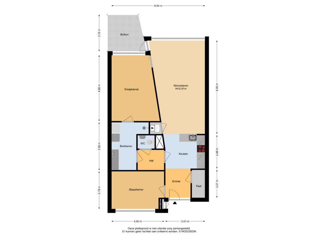 View floorplan of Appartement of Vincent van Goghlaan 95