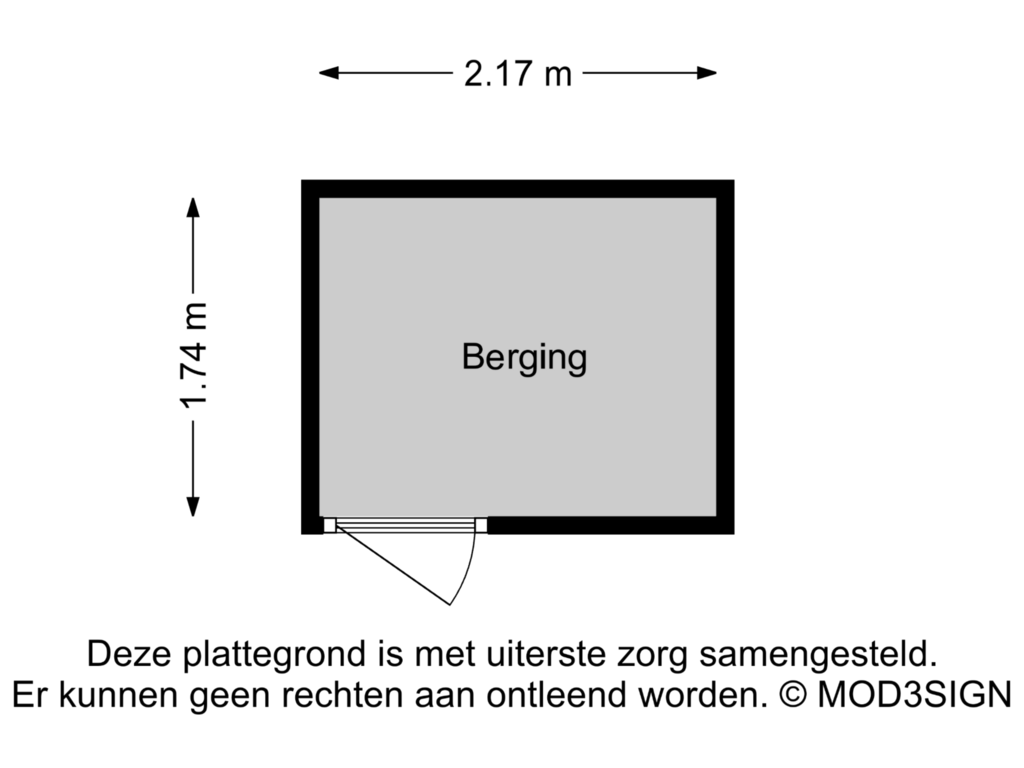 View floorplan of Berging of Vincent van Goghlaan 95