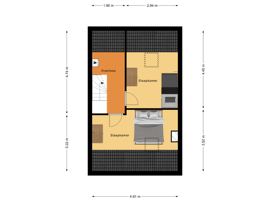 View floorplan of zolder of Slangenburgweg 62