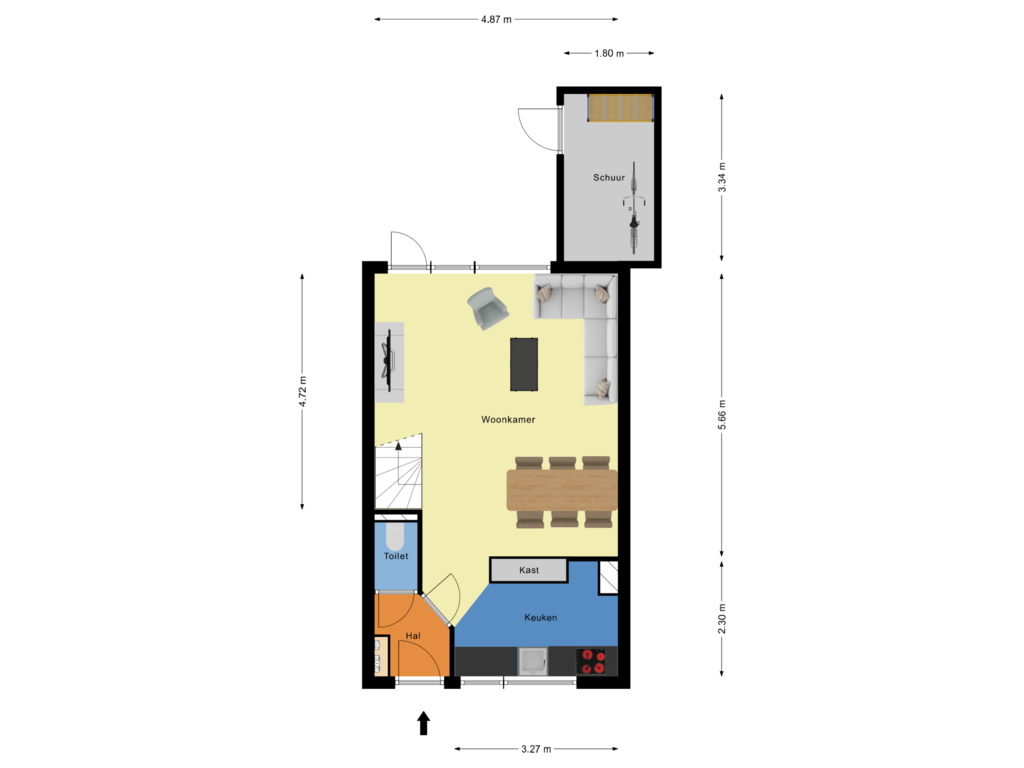 View floorplan of begane grond of Slangenburgweg 62