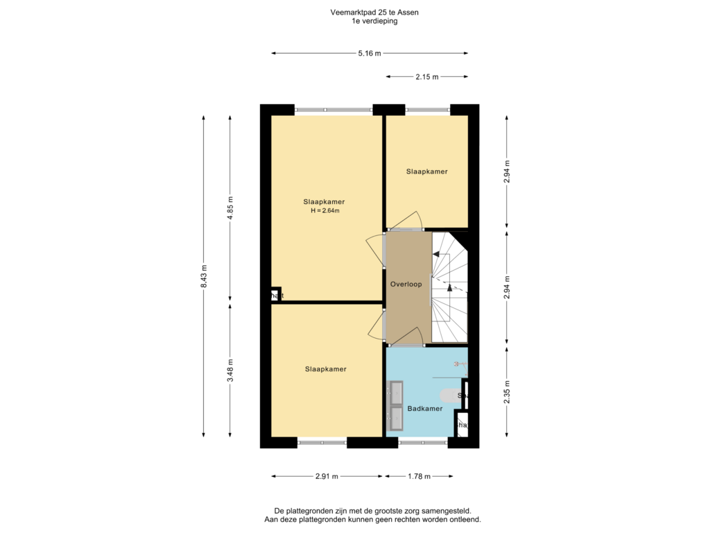 Bekijk plattegrond van 1e verdieping van Veemarktpad 25