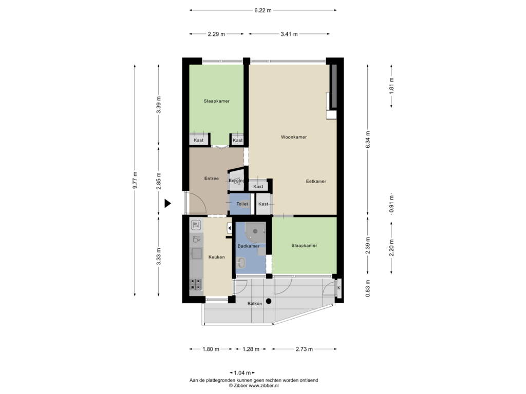 Bekijk plattegrond van Appartement van Stalpaertstraat 113