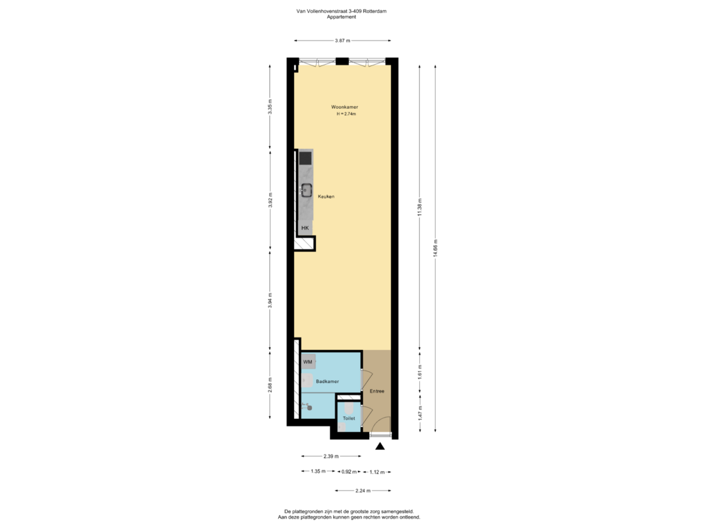 Bekijk plattegrond van Appartement van Van Vollenhovenstraat 3-409