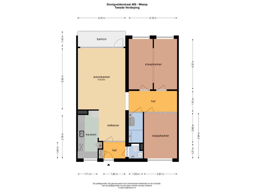 Bekijk plattegrond van TWEEDE VERDIEPING van Sinnigvelderstraat 469