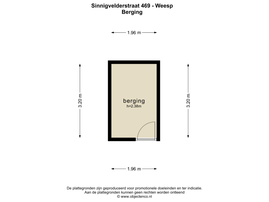 Bekijk plattegrond van BERGING van Sinnigvelderstraat 469