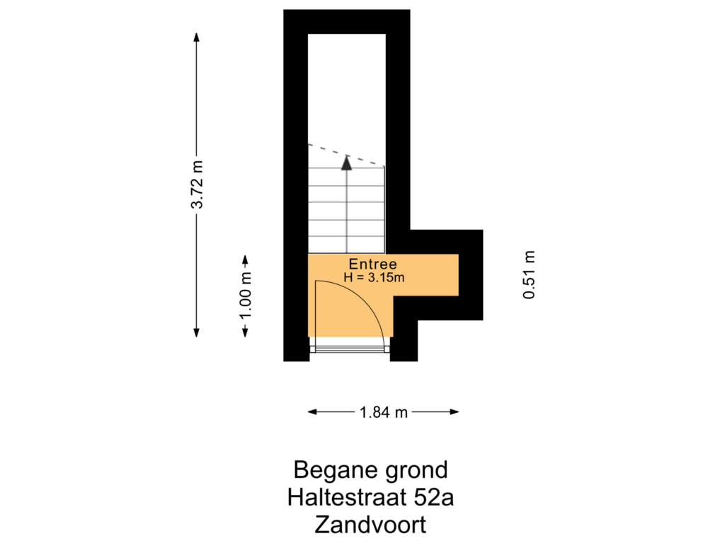 Bekijk plattegrond van Begane grond van Haltestraat 52-A