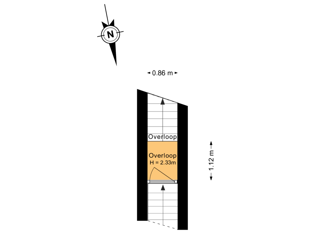 Bekijk plattegrond van 1e verdieping van 1e Middellandstraat 80-B