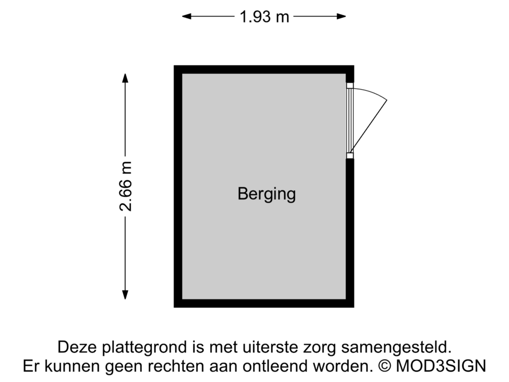 Bekijk plattegrond van Berging van Jacob Boekestraat 3