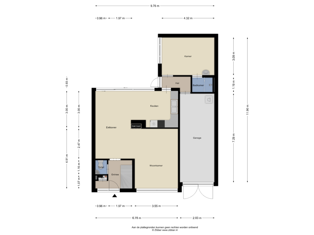 Bekijk plattegrond van Begane grond van Berkenweide 6