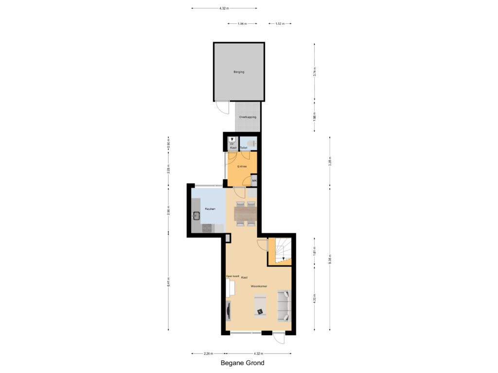 View floorplan of Begane Grond of Jasmijnlaan 193