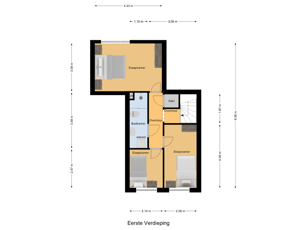 View floorplan of Eerste Verdieping of Jasmijnlaan 193