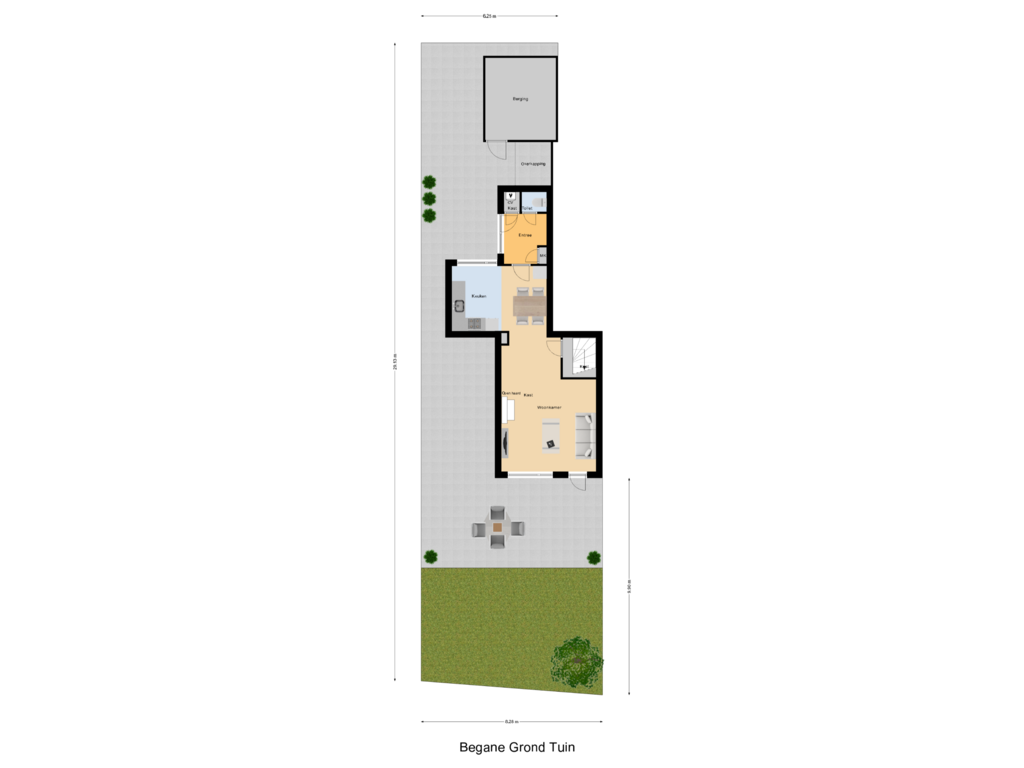 View floorplan of Begane Grond Tuin of Jasmijnlaan 193