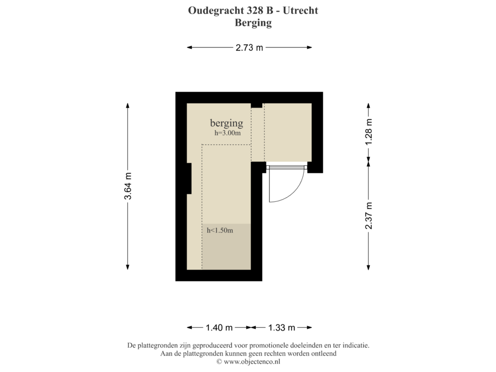 View floorplan of Berging of Oudegracht 328-B