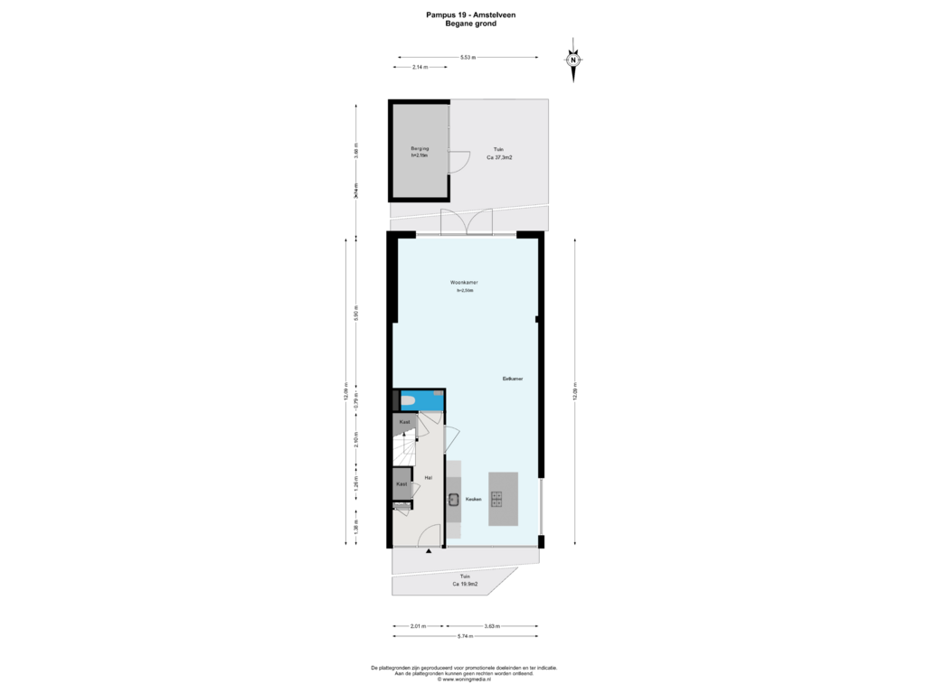 View floorplan of Begane grond of Pampus 19