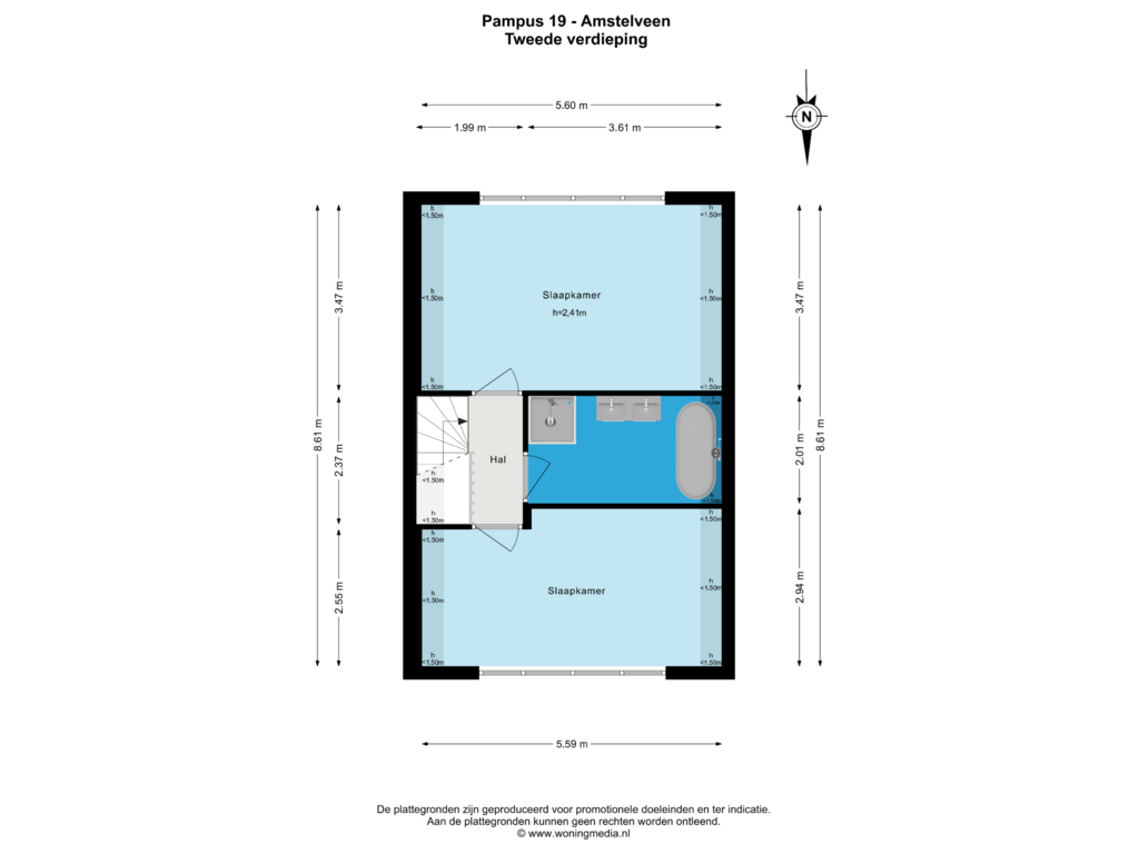 View floorplan of Tweede verdieping of Pampus 19