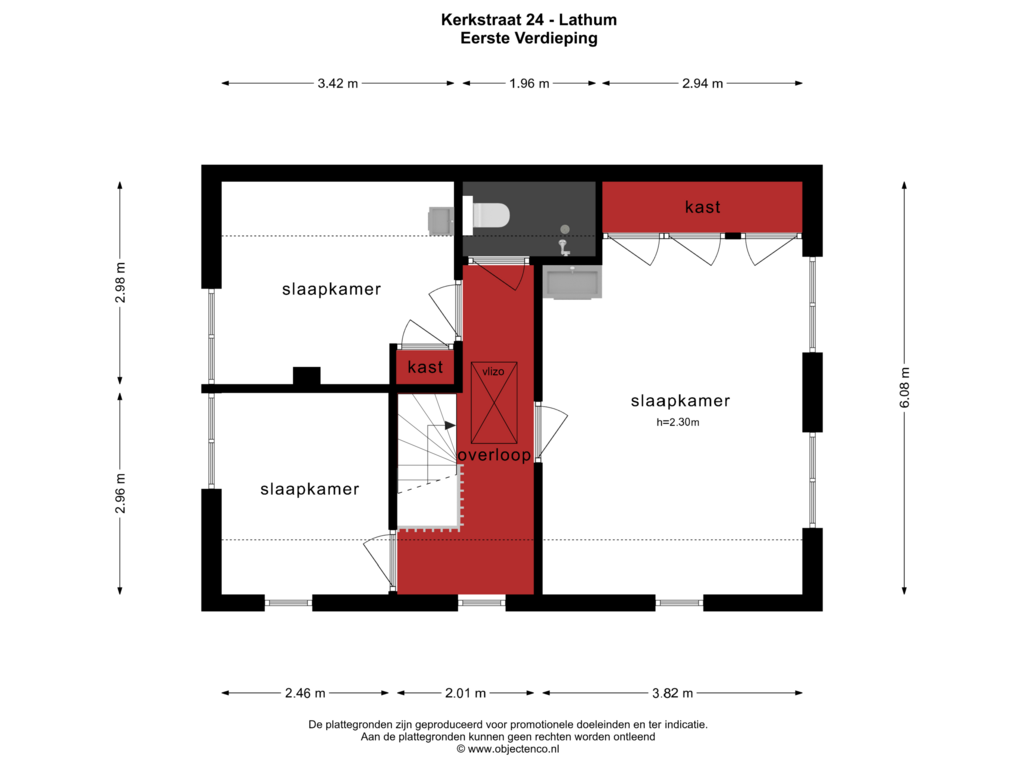 Bekijk plattegrond van Eerste Verdieping van Kerkstraat 24