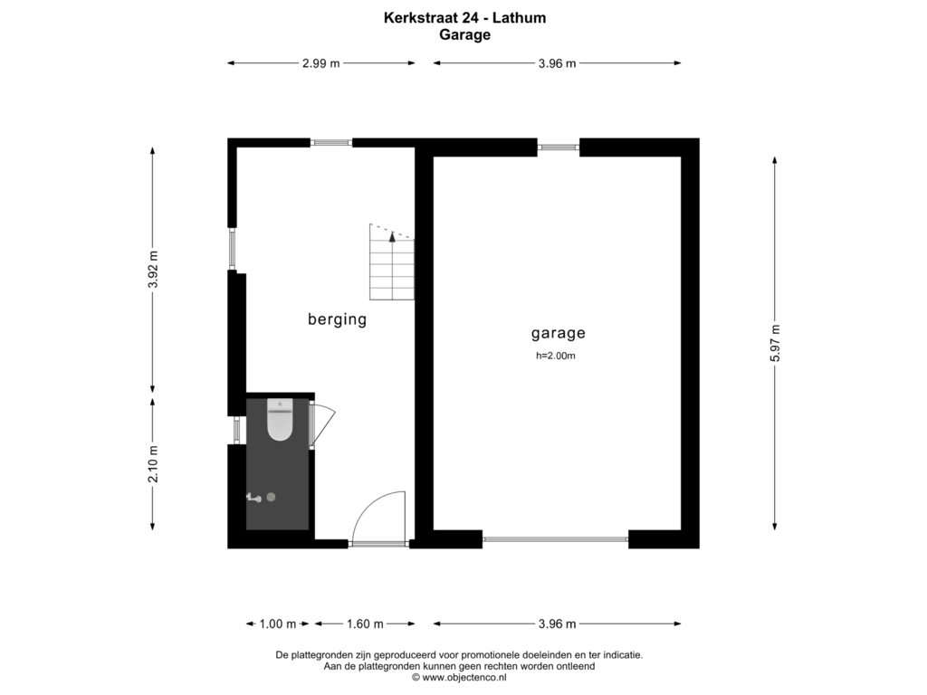 Bekijk plattegrond van Garage van Kerkstraat 24