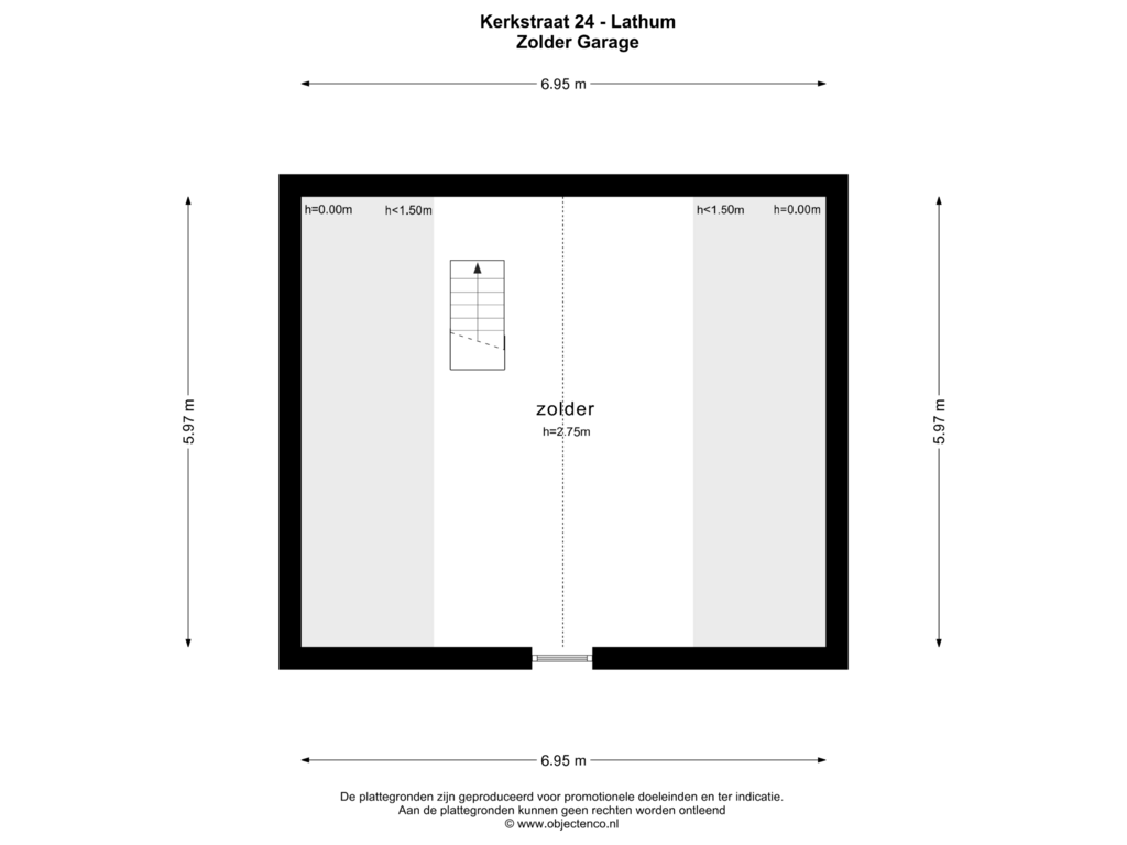 Bekijk plattegrond van Zolder Garage van Kerkstraat 24