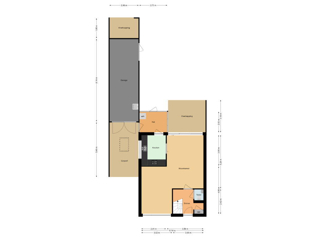 Bekijk plattegrond van Begane grond van Auke Vosstraat 65