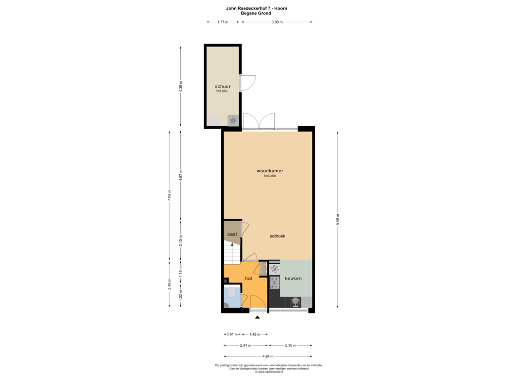 Bekijk plattegrond van BEGANE GROND van John Raedeckerhof 7