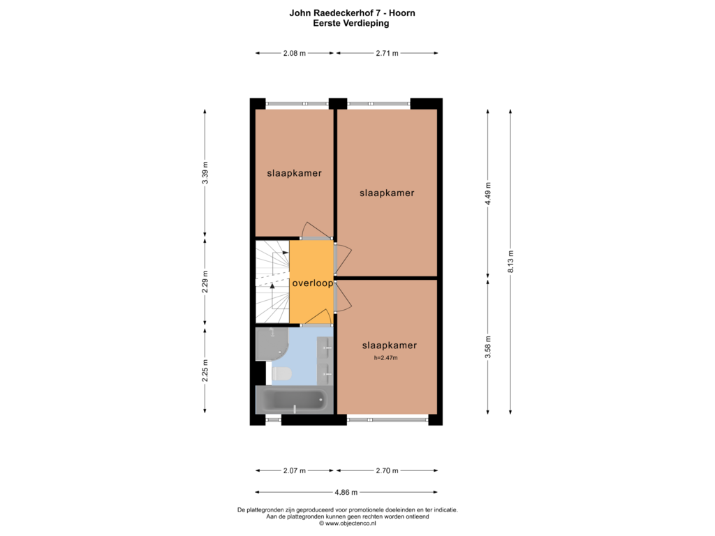 Bekijk plattegrond van EERSTE VERDIEPING van John Raedeckerhof 7