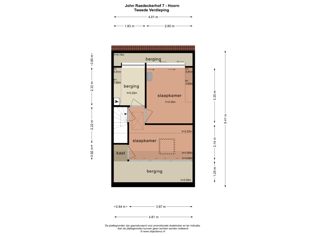 Bekijk plattegrond van TWEEDE VERDIEPING van John Raedeckerhof 7