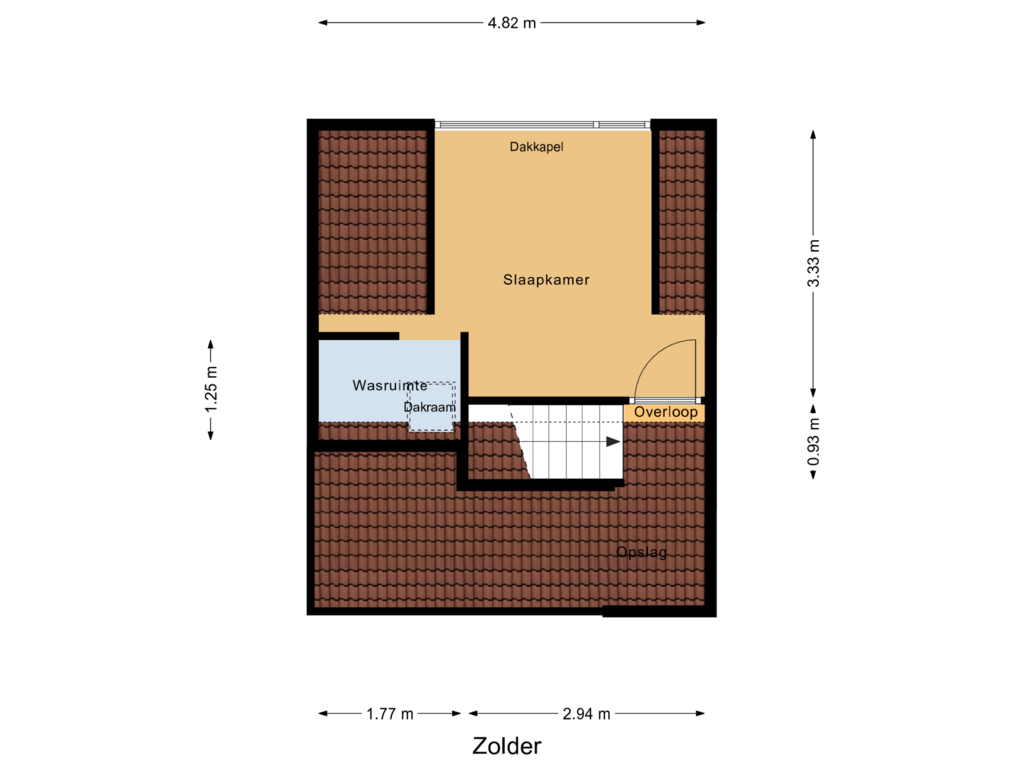 Bekijk plattegrond van Zolder van Prins Clausstraat 35