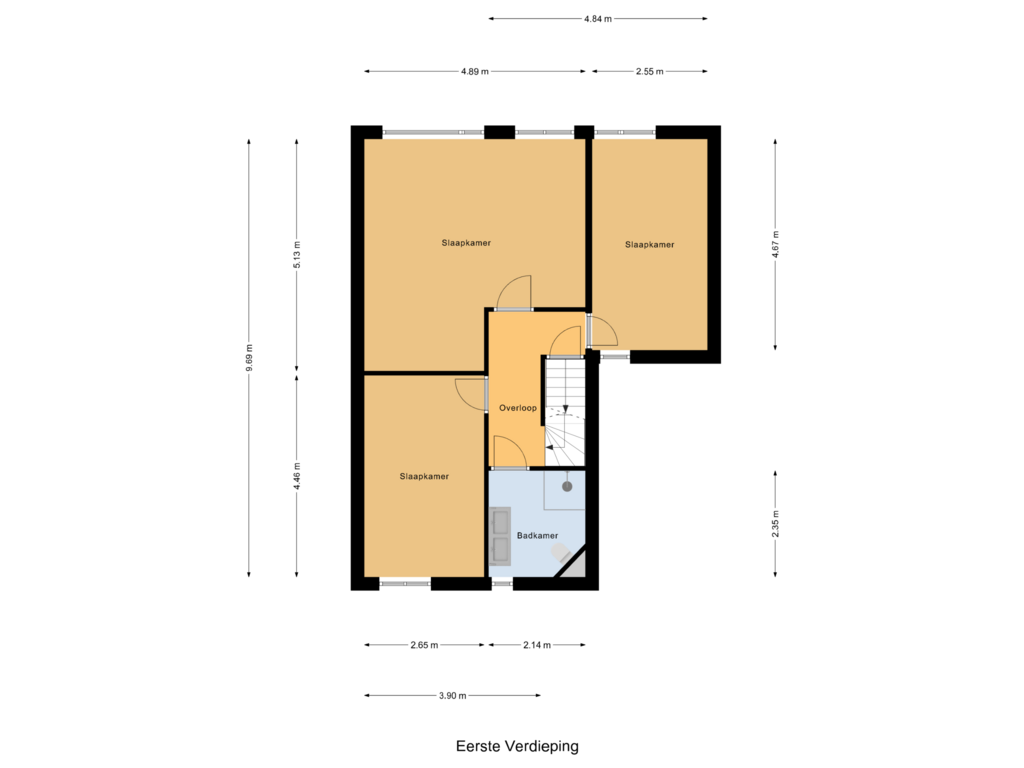 Bekijk plattegrond van Eerste Verdieping van Korenmolen 26