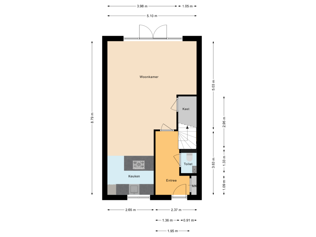 Bekijk plattegrond van Begane grond van Bunschoter Veenkamp 45