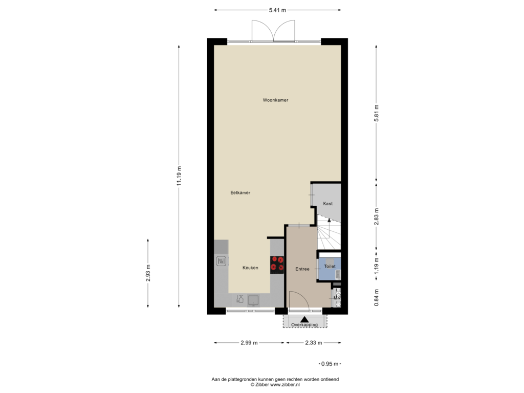 Bekijk plattegrond van Begane Grond van Veenwortel 19