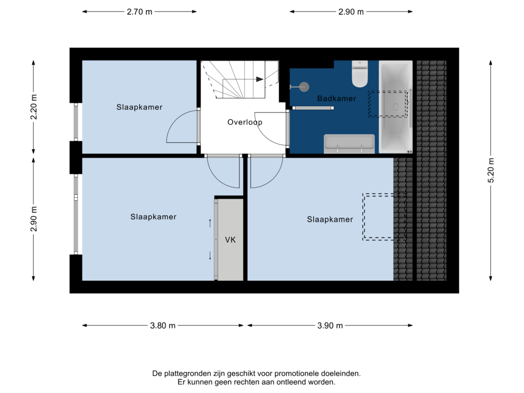 View floorplan of 1e Verdieping of Zebravink 21