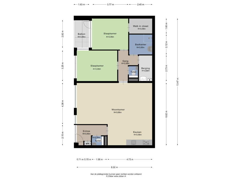 View floorplan of Appartement of Burgemeester Knappertlaan 14