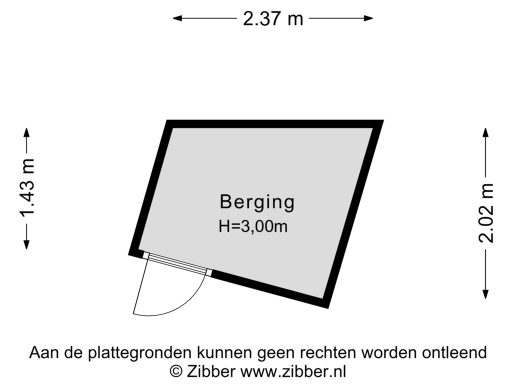 View floorplan of Berging of Burgemeester Knappertlaan 14