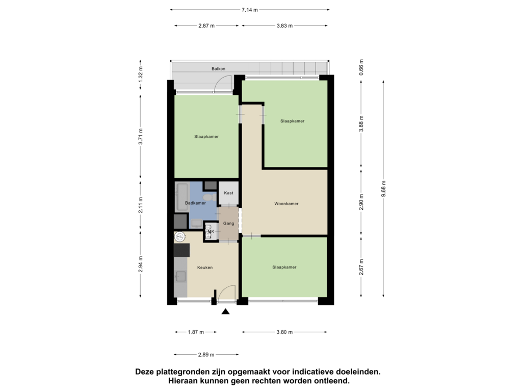 View floorplan of Appartement of Bosboom-Toussaintplein 251