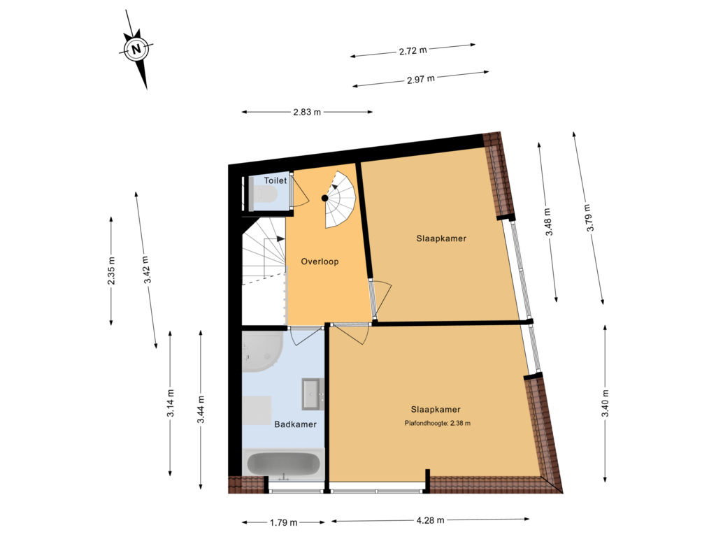 Bekijk plattegrond van 2e Verdieping van Nieuwe Maasstraat 90-B