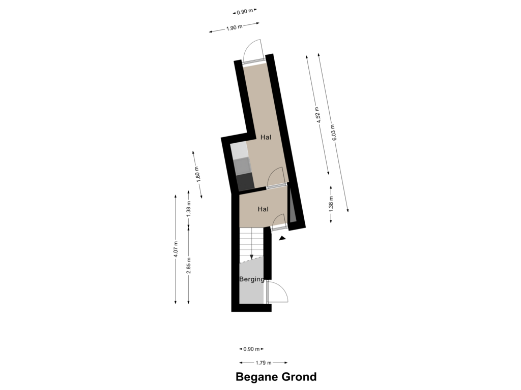 Bekijk plattegrond van Begane Grond van Langstraat 26-A