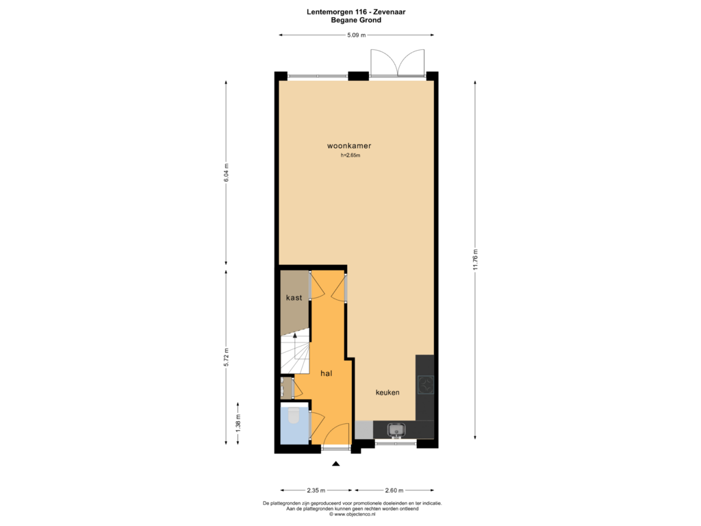 Bekijk plattegrond van BEGANE GROND van Lentemorgen 116