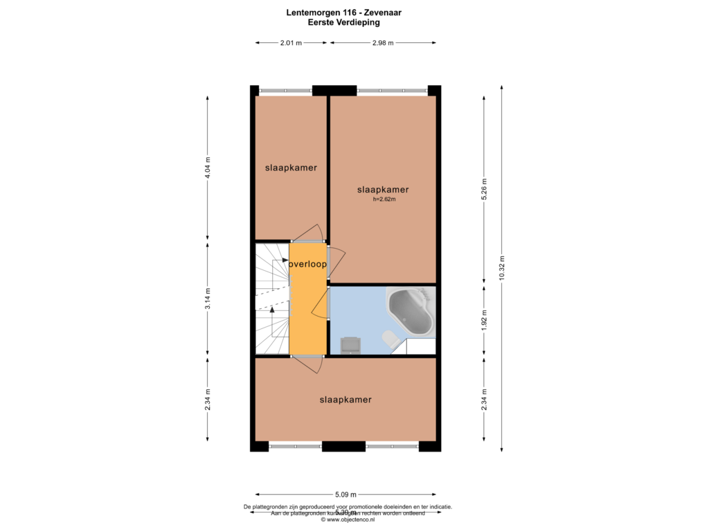 Bekijk plattegrond van EERSTE VERDIEPING van Lentemorgen 116