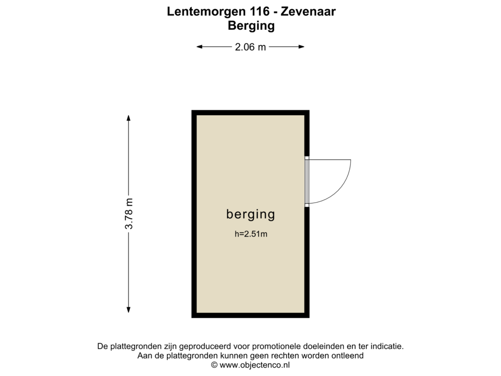 Bekijk plattegrond van BERGING van Lentemorgen 116