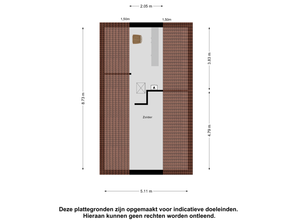 Bekijk plattegrond van Zolder van Ridderstraat 141